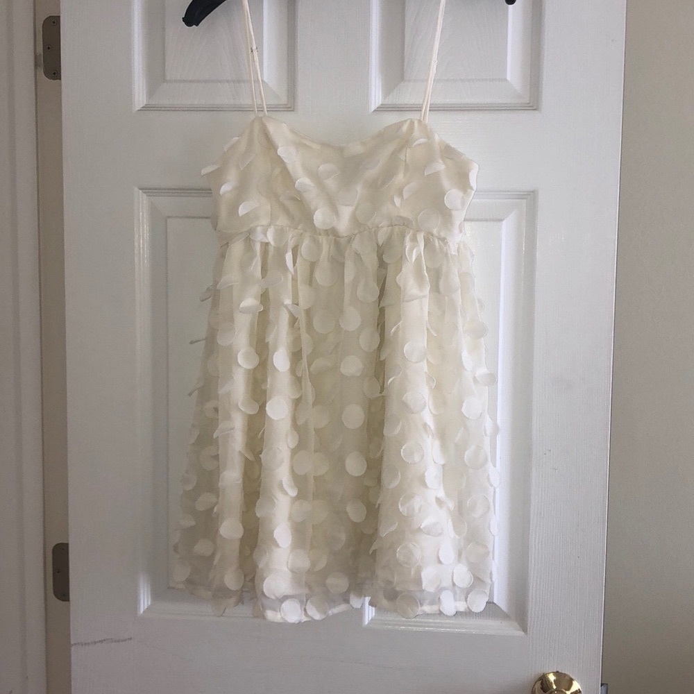 Cream/white babydoll and polka dot dress